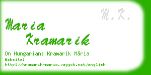 maria kramarik business card